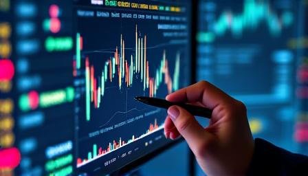 Stock market trends and investment charts