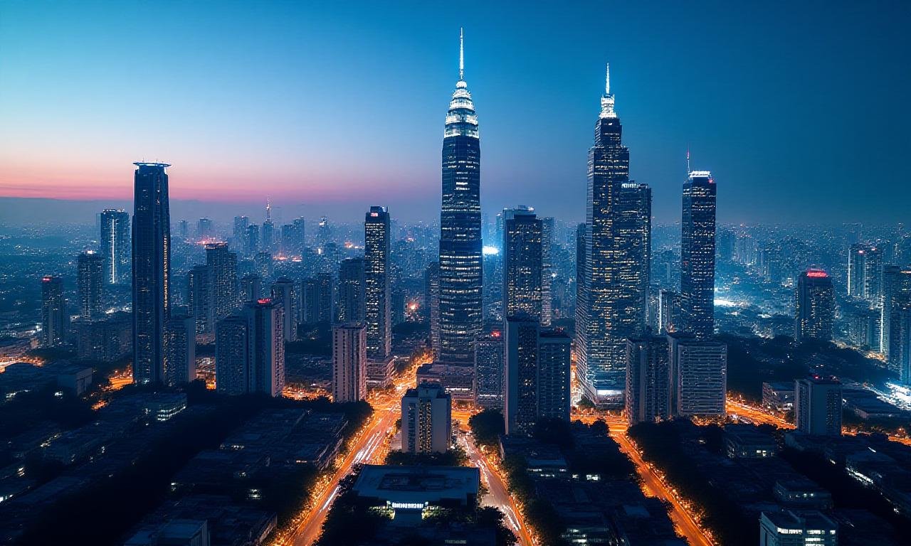 Global financial markets and trading in Manila skyline backdrop